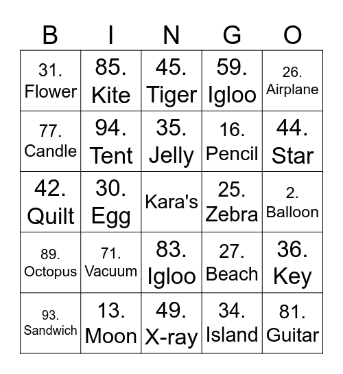 Chamber Event Bingo Card