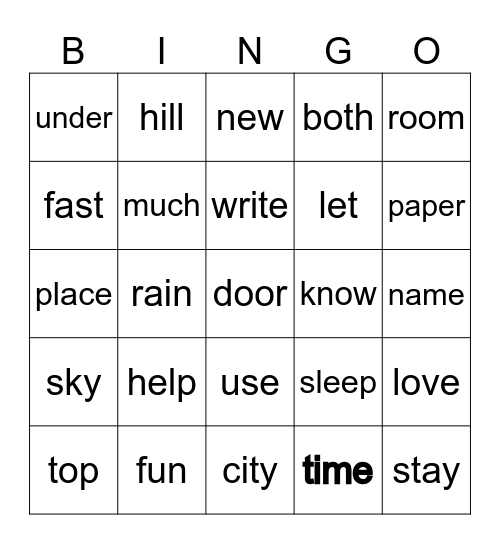 Second Grade Q4 Bingo Card