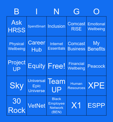 Comcast Customer Service Week BINGO Card