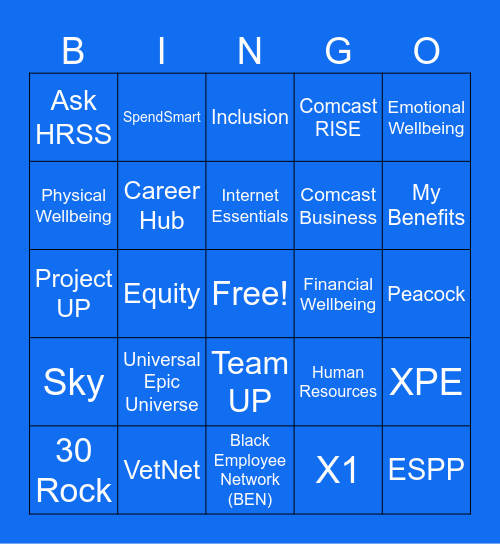 Comcast Customer Service Week BINGO Card