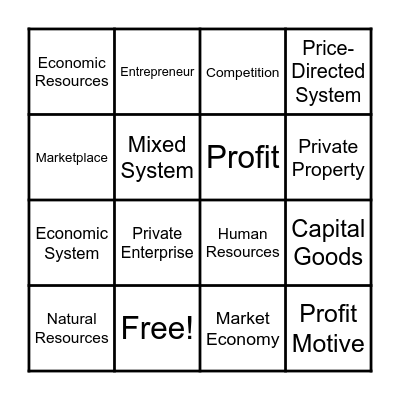 2.04 Free Enterprise Bingo Card