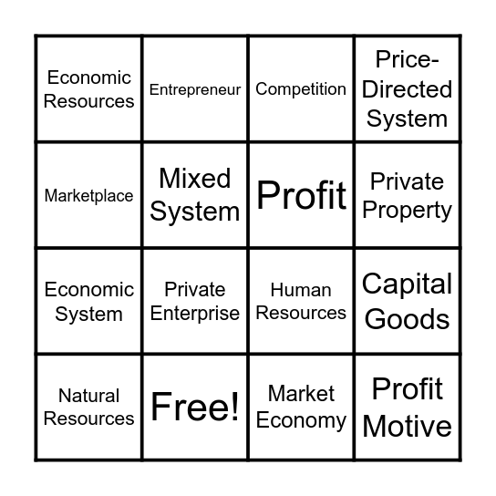 2.04 Free Enterprise Bingo Card