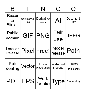 Bingo MSi 1.3.a & 1.4.a Vocabulary Bingo Card