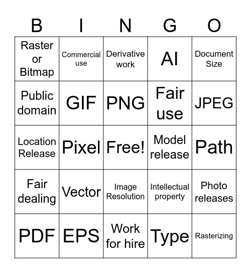 Bingo MSi 1.3.a & 1.4.a Vocabulary Bingo Card