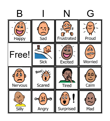 Feelings Bingo Card