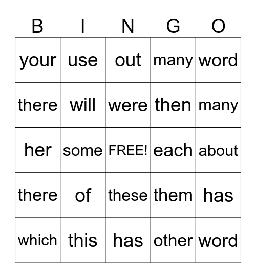 Using Letter Sounds BINGO Card