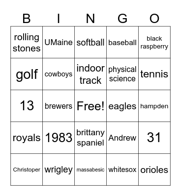 Hillier Bingo Card