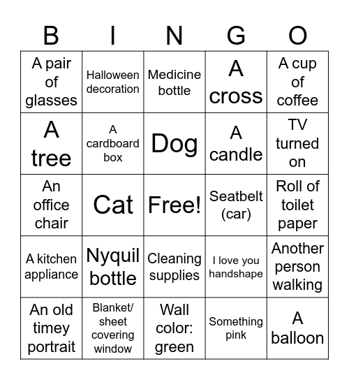iSPY Bingo Card