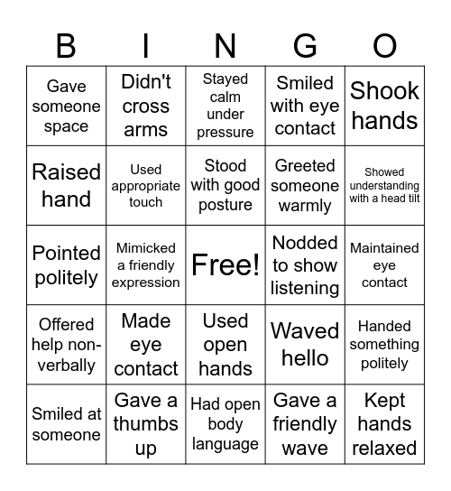 Customer Service Bingo Card