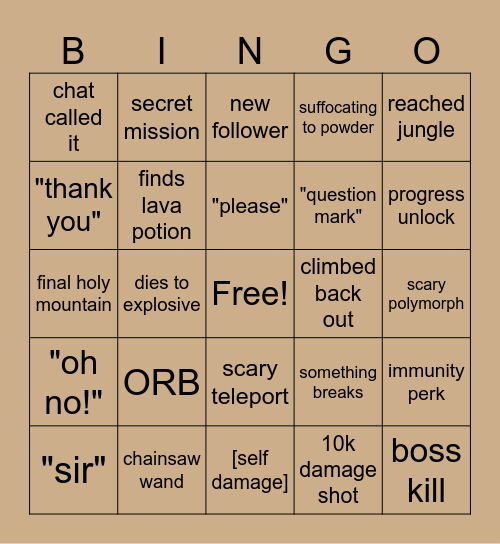 IceTeaHere's Noita Bingo Card