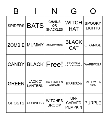 Fall Walking Bingo! Bingo Card