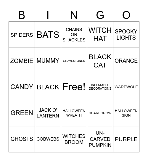 Fall Walking Bingo! Bingo Card