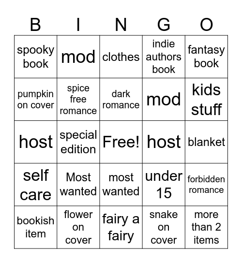 Fairy Friday Bingo!!! Bingo Card