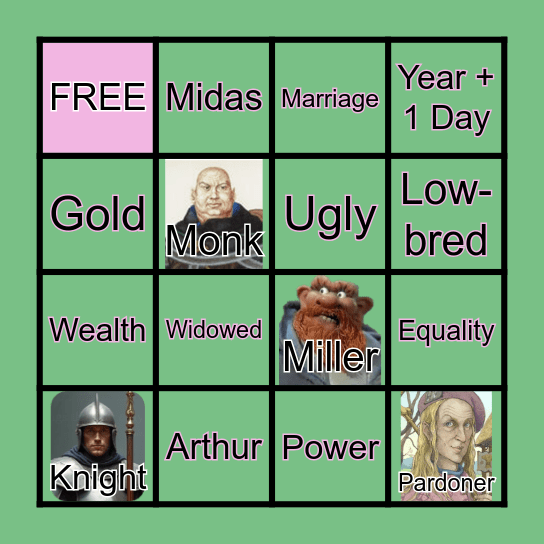 "The Wife of Bath's Tale" Review BINGO Card