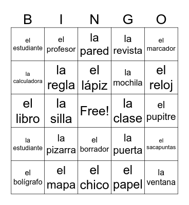 Objetos de la clase Bingo Card