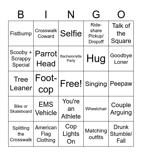 Bingo in the Square Bingo Card