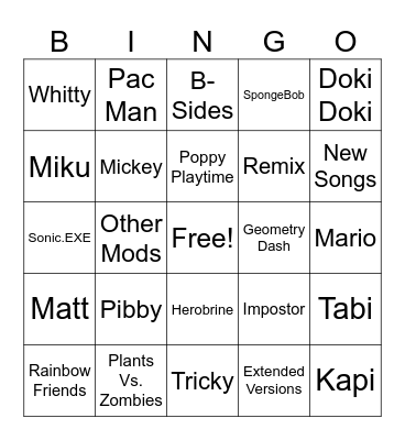 Beat Battle Bingo Card