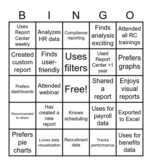 PHR: RC On-Site Bingo Card