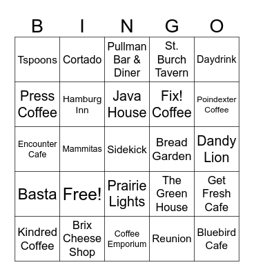 COFFEE & BRUNCH Bingo Card