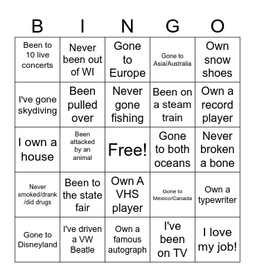 Customer Service Week Bingo Card