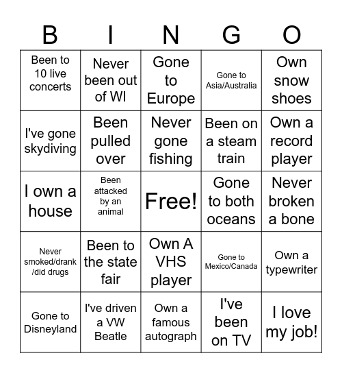 Customer Service Week Bingo Card