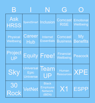 Comcast Customer Service Week BINGO Card