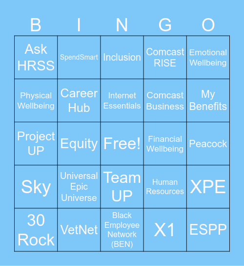 Comcast Customer Service Week BINGO Card