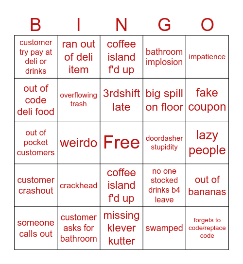 wawa bingo Card