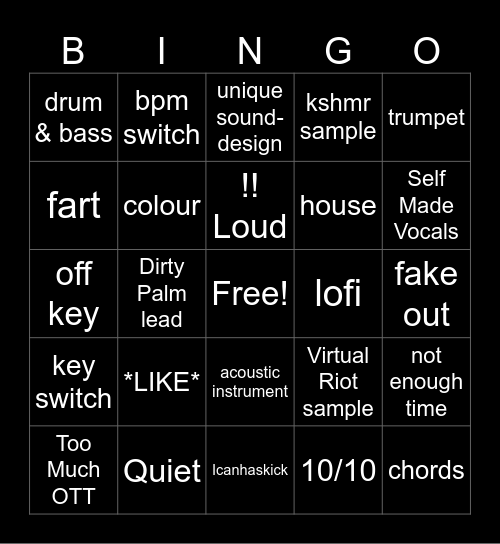 Sample Flip Bingo Card