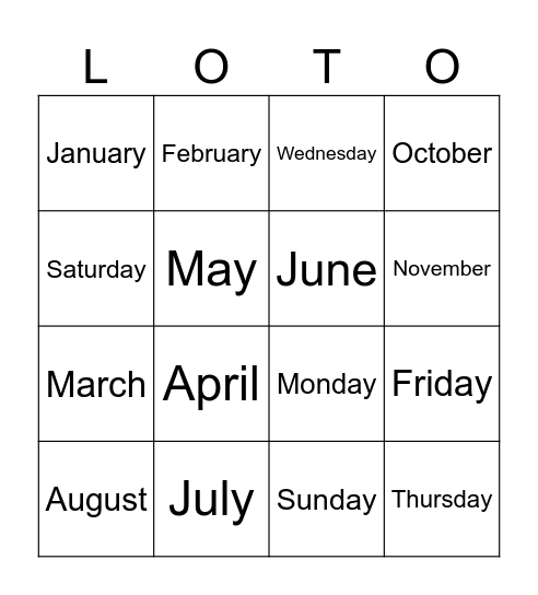 Loto Bingo Card