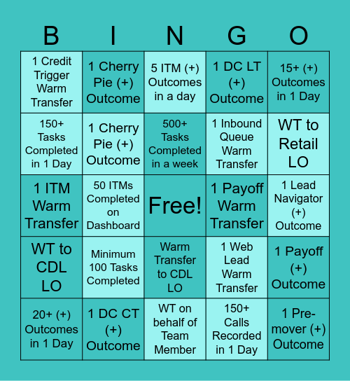 Dispatch Bingo Card