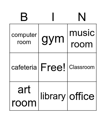 My School Bingo Card