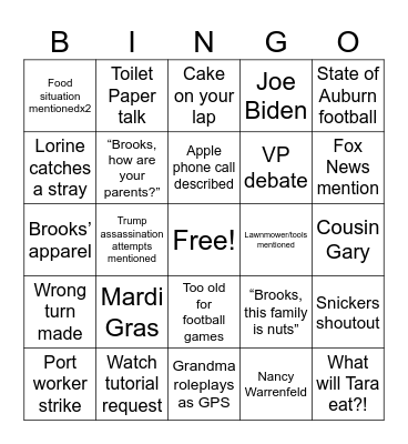 Athens Bound Bingo! Bingo Card