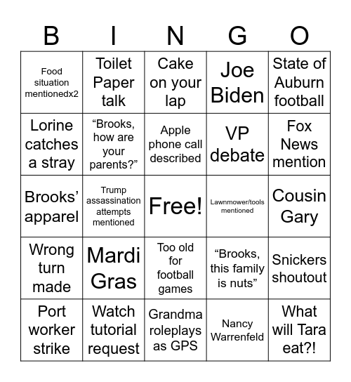 Athens Bound Bingo! Bingo Card