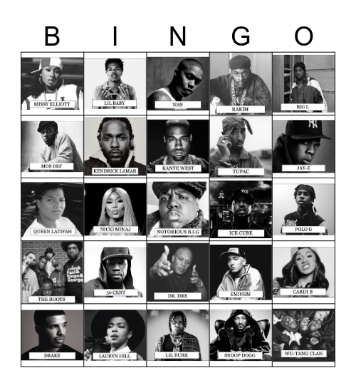 HIP-HOP BINGO Card