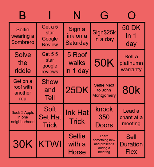 🔥ROCKTOBER🔥 Bingo Card