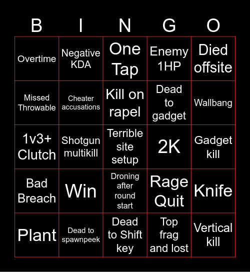 Bruyem R6 Bingo Card