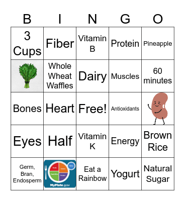 MyPlate Bingo Card
