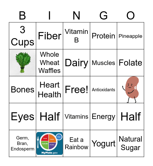 MyPlate Bingo Card