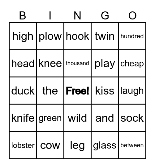 AS/OE Word Detective Bingo Card