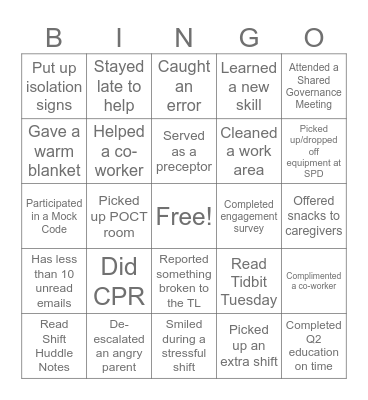 ED Celebration Week (CSA/US) Bingo Card