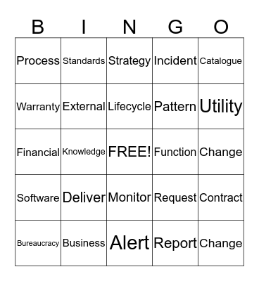 ITIL Bingo Card