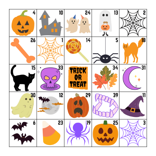 Happy Halloween Bingo Card