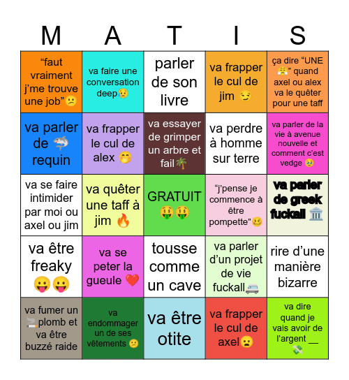 coquinou daïdou Bingo Card