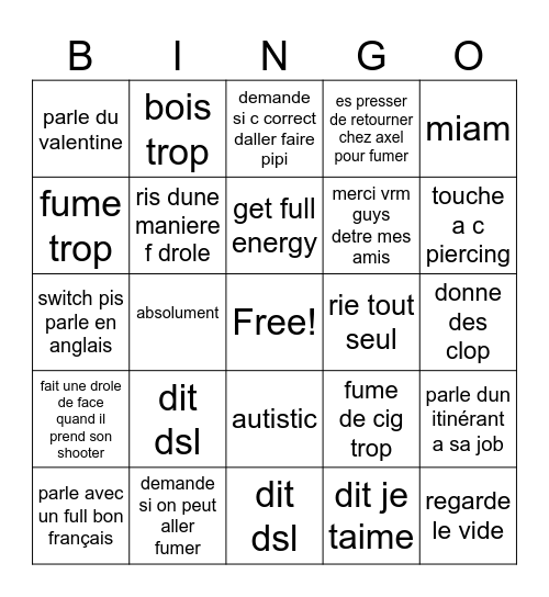 bingo jim Bingo Card