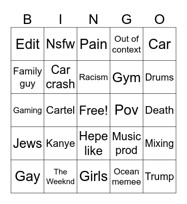 IG Reels Bingo Card