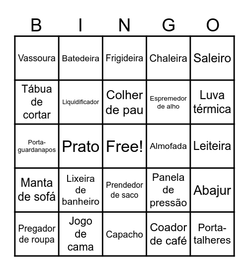 Chá de Panela Bingo Card