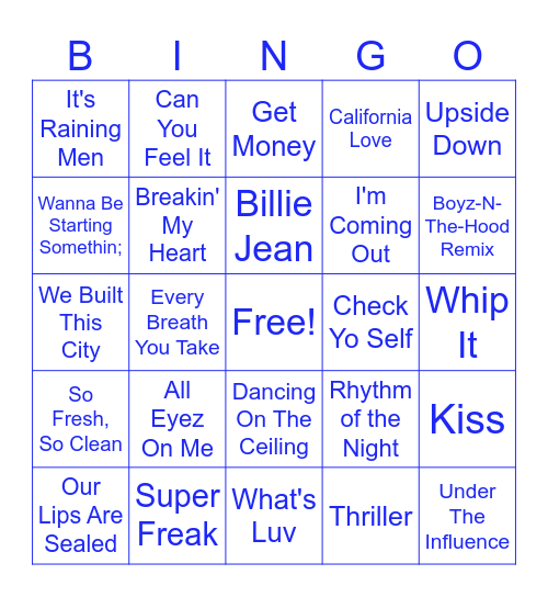 80s/90s Bingo Round 4 Bingo Card