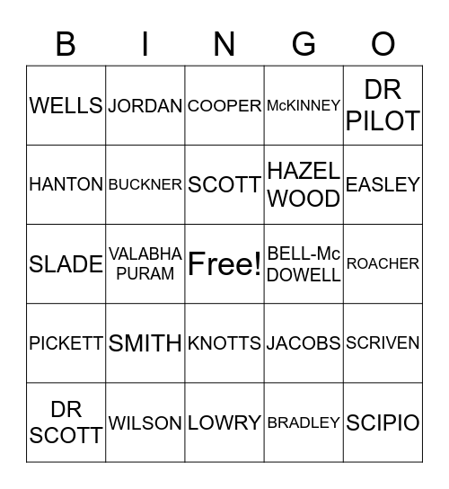 HORNET NEST Bingo Card