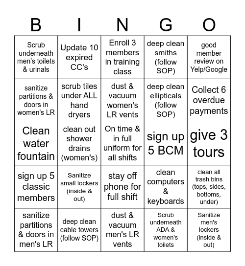 Gould Plaza Bingo Card